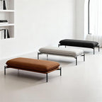 Modern Stainless Steel Bed end Stool Bedroom Resting Clothing Store Fabric Shoe Changing Entryway(Small)