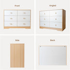 White Baby Dresser for Nursery Bedroom, 6 Drawer Organizer for Closet