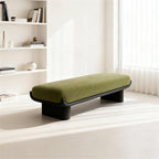 Modern Wooden and Fabric Long Shoe-Changing Bench for Living Room and Bed end Entryway(Large)