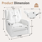 SweetGO Nursery Glider Recliner Chair, 360° Swivel Rocker Recliner with Manual Recline & Footrest, Upholstered Microfiber Nursery Chair for Nursing, Reading, Living Room & Bedroom