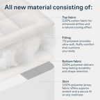 Niagara Sleep Solution Cloud-Like Full Size Mattress Topper - 100% Cotton Top Mattress Pad for Back Pain Relief - Breathable & Naturally Cooling for Hot Sleepers, White
