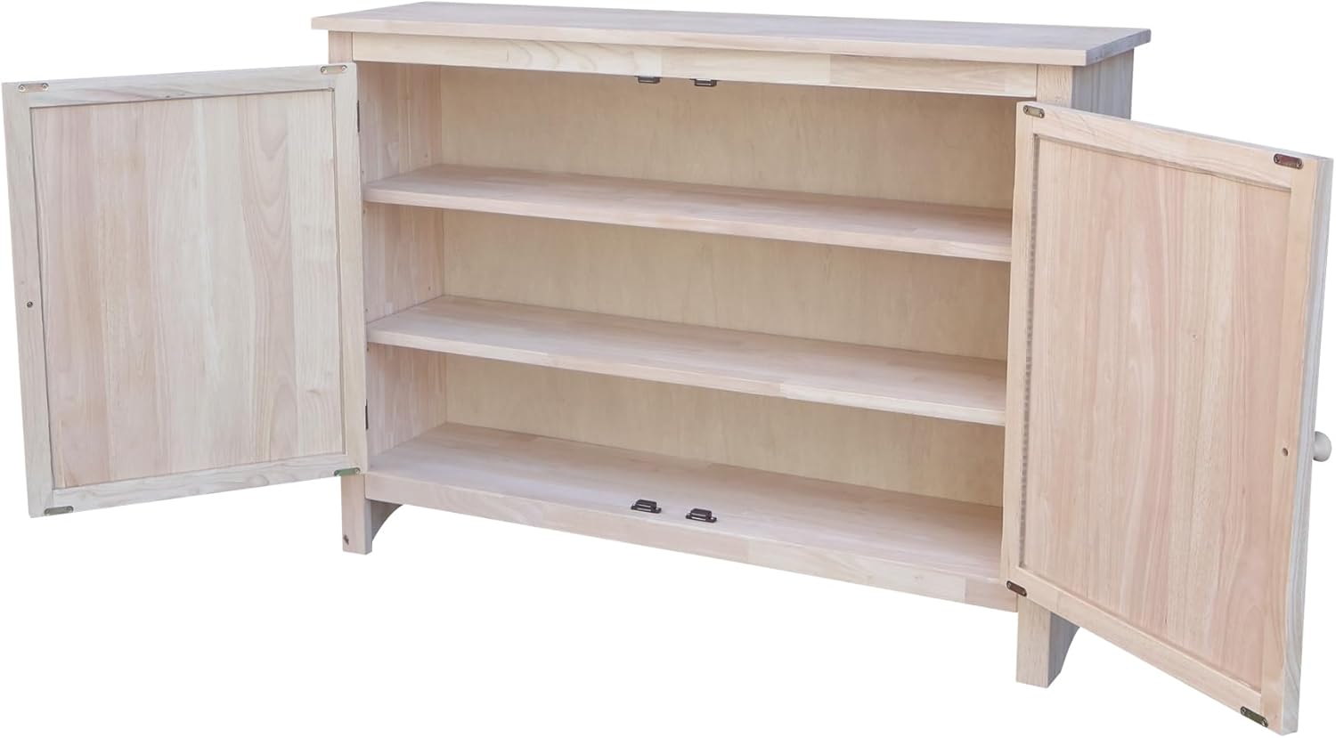 Solid Wood Hall Cupboard - 34" H, Unfinished