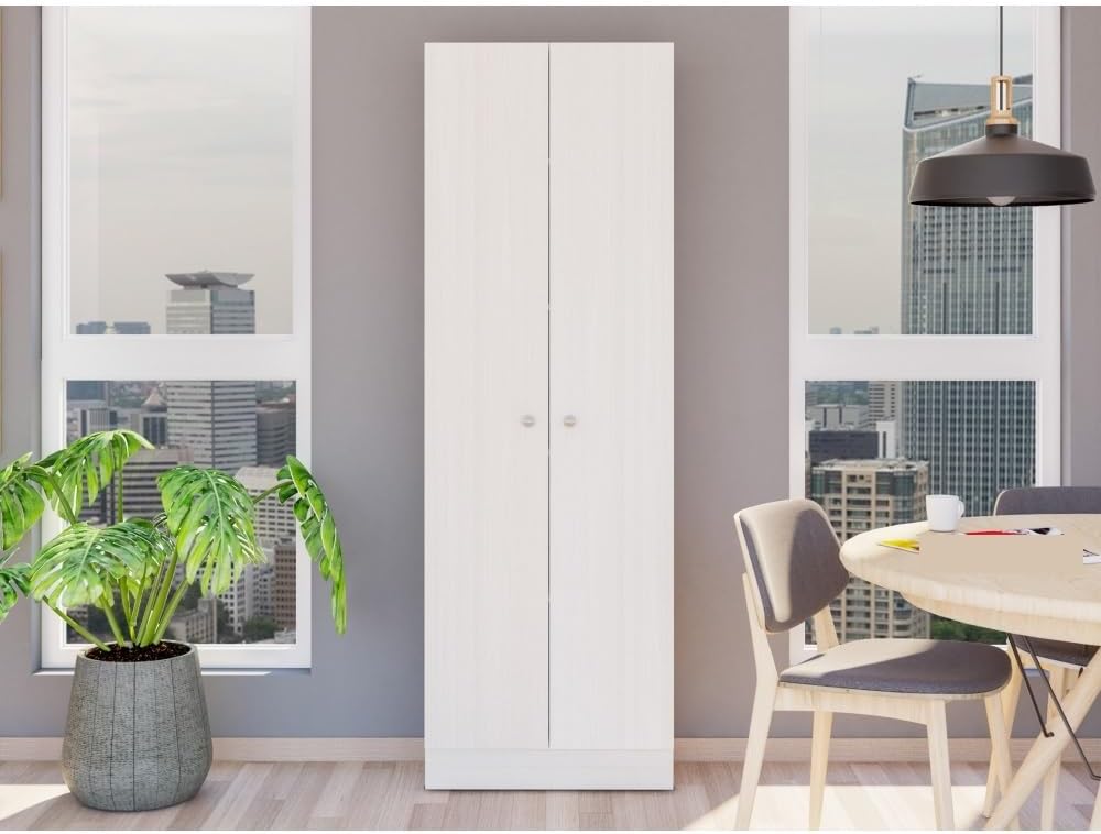 Farmhouse Multistorage Cabinet, Storage Locker with Two Doors and Five Internal Shelves,for Kitchen Home