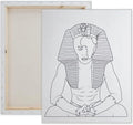 Essenburg Pre Drawn Canvas Painting Kit | Pharaoh Valentines Pre Drawn Stretched Canvas Kit | Adult Sip and Paint Party Favor | DIY Date Night Couple Activity (M 12X16, 12 COLORS OF PAINT)