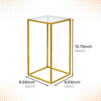 YALLOVE 10 Pcs 15.75" Gold Wedding Flower Stand Metal Vase Column Stand Geometric Centerpiece Vase for Home Party Wedding Decorations, Rectangular Flower Display Rack