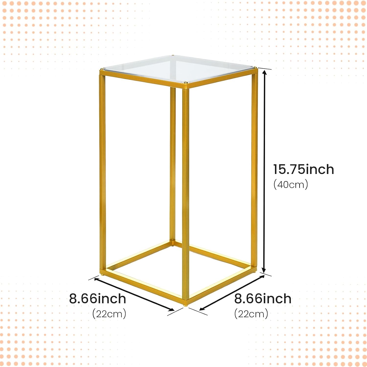 YALLOVE 10 Pcs 15.75" Gold Wedding Flower Stand Metal Vase Column Stand Geometric Centerpiece Vase for Home Party Wedding Decorations, Rectangular Flower Display Rack
