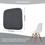 Dark Grey Chair Cushions Set of 2 Non Slip 15.7 x 15.7 x 1.7 Inch | Non slip washable chair cushions with removable cover, square seat pads for dining kitchen office chairs