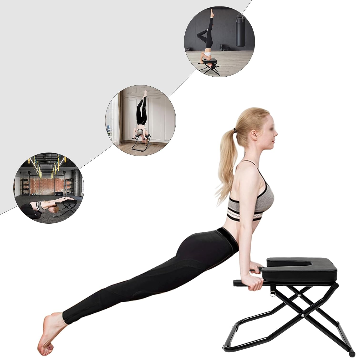 AngelcityCC Yoga Headstand Bench Stand Yoga Chair for Family Gym Relieve Fatigue Build Up Body, Strength Training Inversion Equipment for Relaxation and Strength