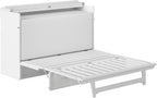 AFI, Northfield Murphy Bed Chest Queen with 6" Mattress, Storage Drawer & Built-in USB Charger, White