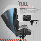 Sharper Image SGX300 Faux Leather Ergonomic Racing Gaming Chair, Black