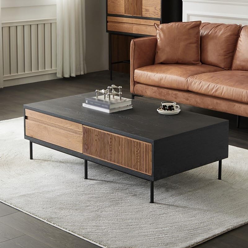 Industrial Style 130x40x70cm Vintage Solid Wood Drawer Center Table, Home Living Room Storage Stand for Balcony, Lounge, Reception for Living Room Bedroom Balcony Yard