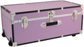 HomeStock Rustic Romance Heavy Duty 30" Under Bed College Storage Trunk with Lock, Latch Closure Type, 15.75" D x 30" W x 12.25" H, Ideal Camp Dorm Room Trunk Footlocker Orchid