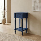 Furnifact 1 Drawer Accent Table with Shelf, Traditional Transitional Style, Versatile Home Side Table for Living Room or Bedroom, Durable Construction