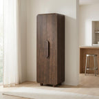 Furnifact Rustic Finish Pantry Cabinet, Durable Construction, Anti-Tip Mechanism, Spacious Storage, Easy Accessibility, Sturdy Frame for Kitchen Organization