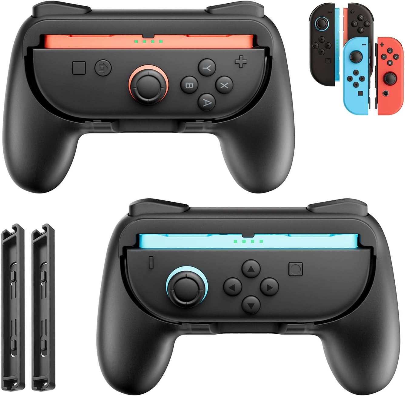 Controller Grip Compatible with Switch 2/Switch/Joy-Con 1&2, Ergonomic Grips Handle Kit with Adapters, Comfortable for Long-Time Gaming Accessories, Ideal Gifts for Family Kids Adults
