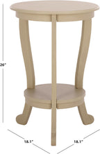 SAFAVIEH Furniture - Mary Pedestal Table - Sand - Solid Wood - Farmhouse Pedestal Design - Ideal for Living Room, Entryway, Home Office, 18.1" W x 18.1" D x 26" H (AMH5711G)
