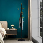 JIAYUEJU Coat Rack Freestanding Corner Coat Tree Hat Rack Stand with Heavy duty Marble Base & 6 Hooks for Entryway, Hallway, Living Room, Bedroom, Hotel, Office 14.57”x 14.57”x 66.93”