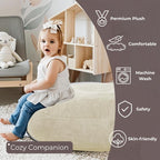 Wonder Space Bean Bag Chair – Soft Foam Filling | Removeable & Washable Cover | Ultra-Soft Plush Fabric - Minimalist Floor Cushion for Kids & Adults, Gaming, Reading and Relaxing, Beige