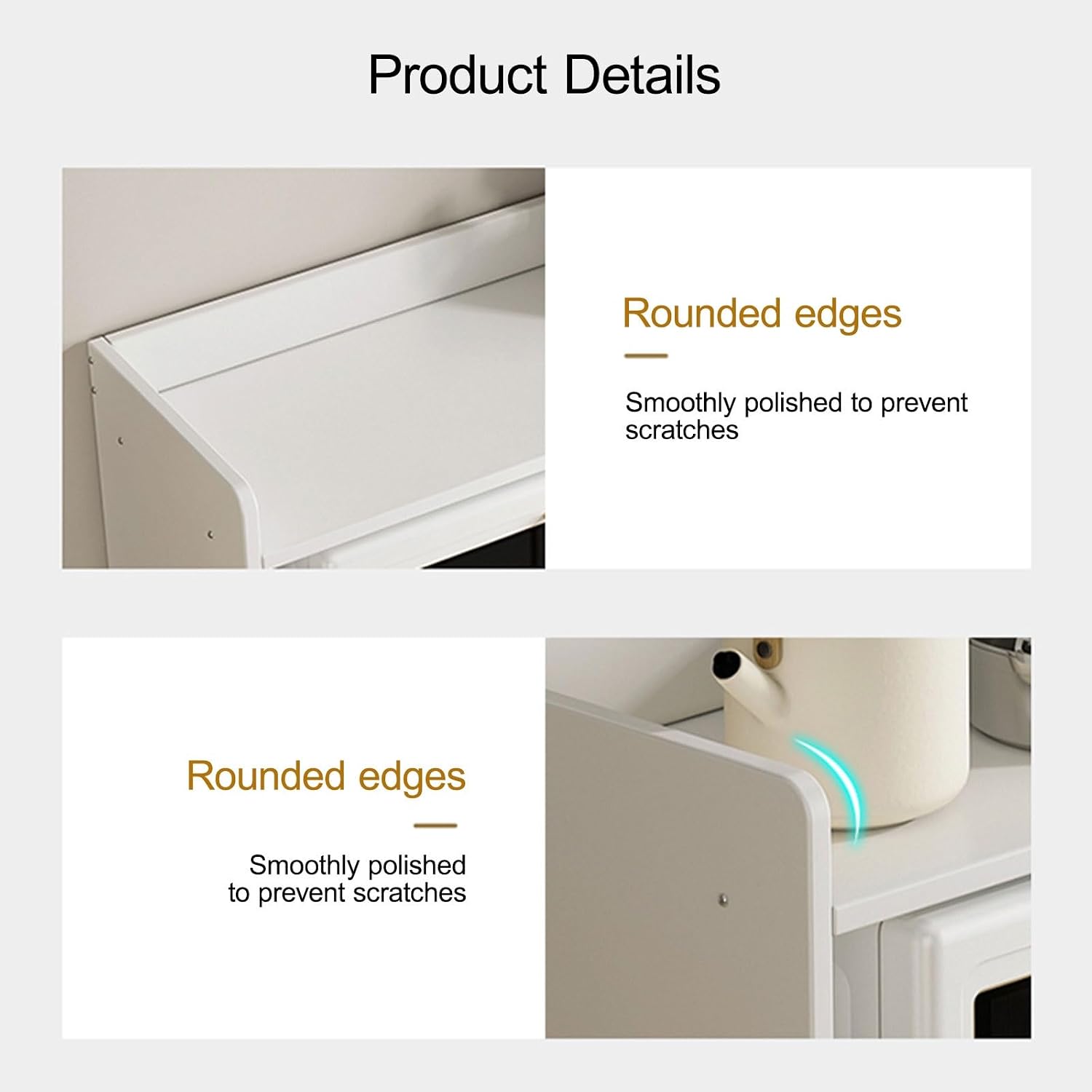 Pantry Storage Cabinet, with Adjustable Shelf, Sideboard with Buffet Cupboard,Farmhouse Coffee Bar Station Doors and Shelves for Dining Room(White,60cm/23.6in)