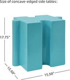 Merax 3 Piece Puzzle-Like Side Accent Table Set, Modular Accent Tables with Interlocking Design, Modern Creative Connectable End Table for Living Room Bedroom Patio Beach Outdoor, Green+Blue+Green