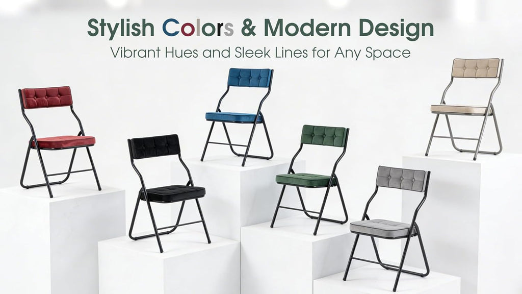 Padded Folding Chairs Set of 4, Heavy Duty Folding Chairs with Cushion, Portable and Comfortable Sets for Dining, Office, Party, Card Table Green