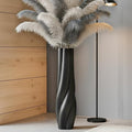 Modern Black Floor Vase, 24 Inch Tall Resin Home Decor Vases, Large Sturdy Vase for Living Room, Office, Bedroom Decor with 5" Opening for Dried Pampas Grass, Branches & Feathers