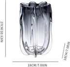 Modern Black Advanced Grey Glass Vase for Flowers, Hand Blown Art Glass Glass vase,Room Decoration and Centerpiece