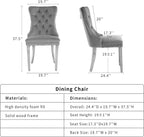 ODUSE-DAILY Black Velvet Dining Chairs Set of 8, Kitchen & Dining Room Chairs, Four Fabric Tufted Dinning Chairs, Velvet Upholstered, Wing Back, Metal Pull Ring, Wood Frame, Mid Century Modern