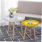 Levemolo Mini Round Sofa Side Table Nordic Style Household Corner Table White for Living Room Balcony Use