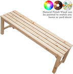 FORTUNO Natural Outdoor Wood Bench Indoor Backless Porch Rustic Square Fir Log Solid Wood Fire Pit Bench for Patio Garden Deck and Backyard, 55" W×15.7" D×17.7" H, Natural