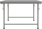 Flash Furniture Paige 4.93' Classroom Activity Table for School and Home, Heavy-Duty Rectangular Plastic Activity Table for Kids, Granite Gray
