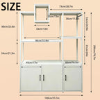 Room Divider with Shelves, Modern Open Shelf Storage Cabinet, Privacy Screens Room Partition Cabinet with Storage Shelf, Suitable for Home or Office Decoration (White, 140cm/55.1in)