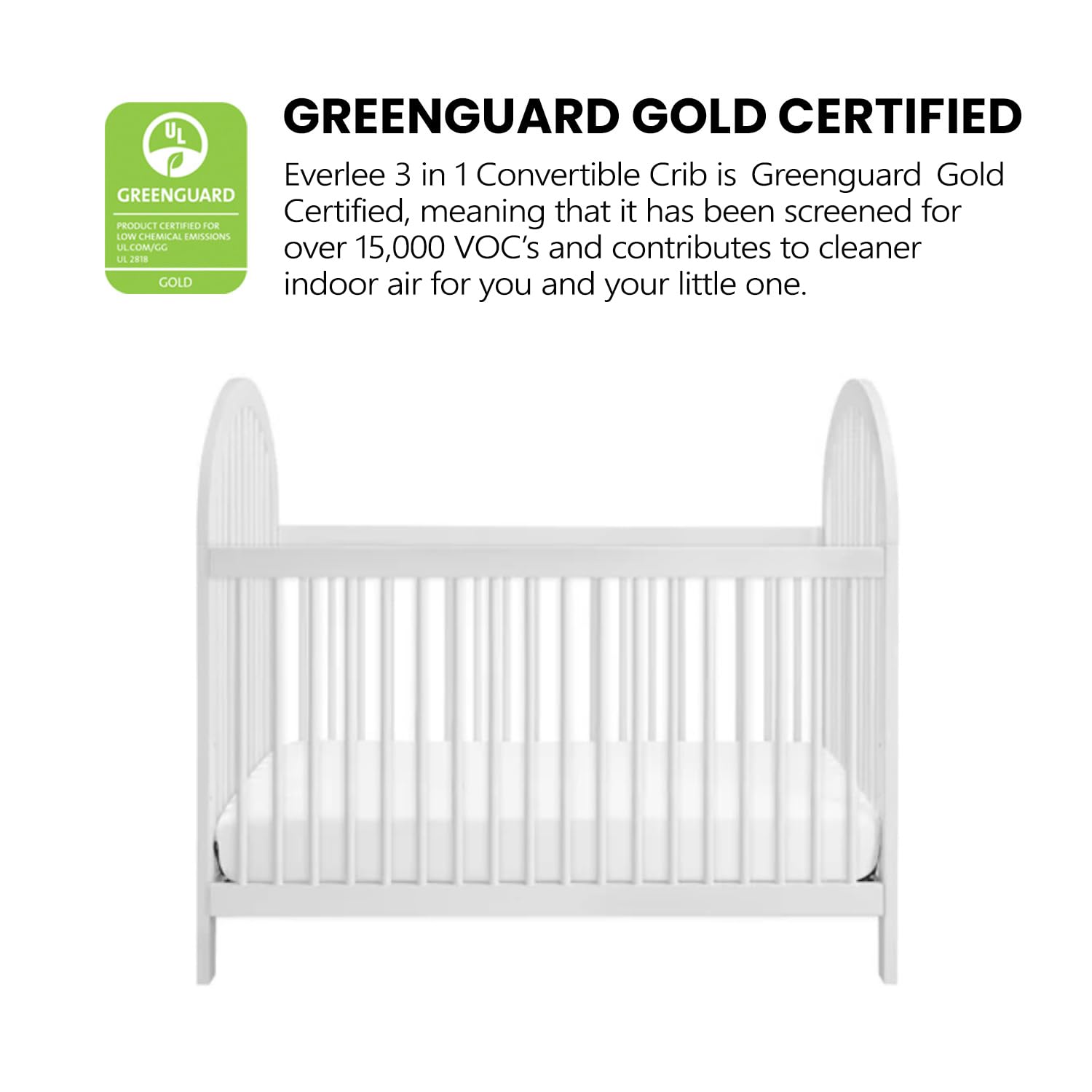 Soho Baby Everlee 3-in-1 Island Crib, Whitewash
