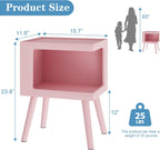 Nightstand,Pink Night Stand,Modern End Table with Open Storage,2-Tier Wooden End Side Table,Nursery Bedside Table for Small Space, Living Room, Bedroom