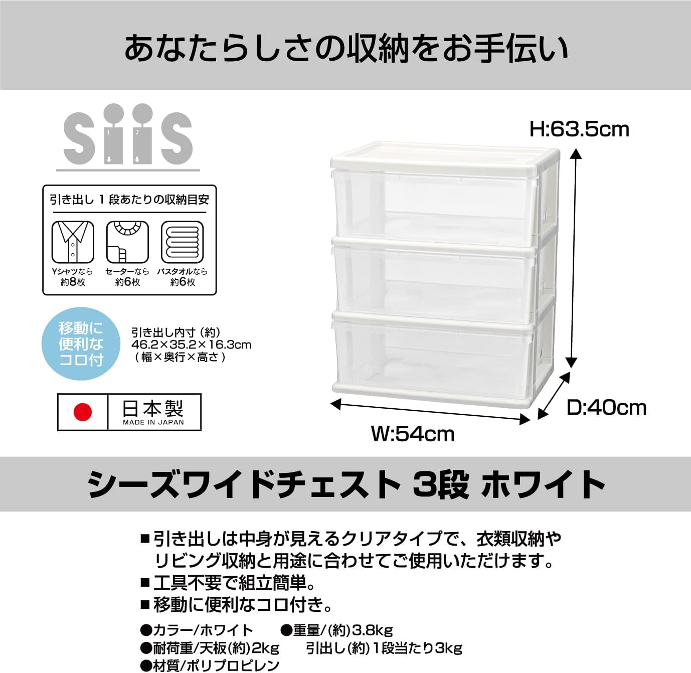 JEJ SIIS UNIT SEASS UNIT (WIDE) Storage Case Chest