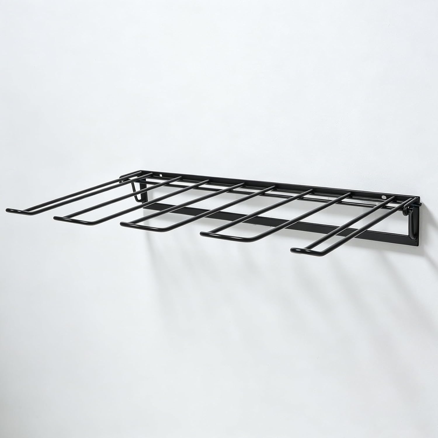 GALPADA Wall Mounted Foldable Shoe Rack for Cowboy Boots and High Boots Space Saving with No Drill Easy Installation Includes Expansion Screws for Indoor and Garage Use Holds 2 Pairs