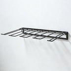 Boot Storage Organizer Space Saving Shoe Storage Bracket with Angled Hanging Design Foldable Wall Shoe Rack for 2 Pairs Tall Boots, Black Metal and No Drill Easy Installation