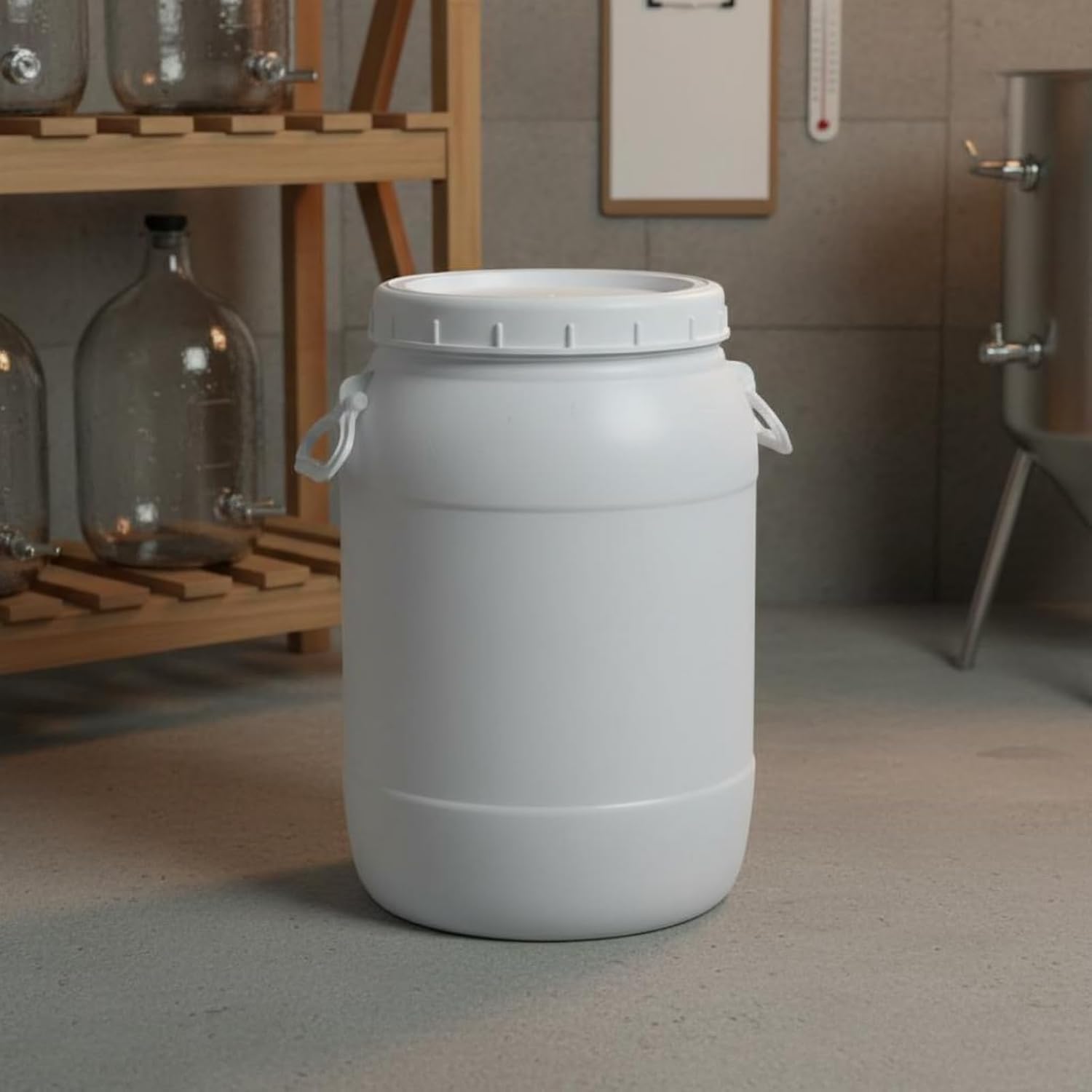 Large Capacity Container with User-Friendly Wide Opening Thickened HDPE Barrel Secure Outer Lid Storage Solution Suitable for Water Collection Home Organization Ingredient Storage, Blue, 60L