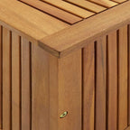 Solid Acacia Wood Storage Box 35.4x19.7x22.8 Inches, Outdoor Patio Storage Bench with Waterproof Bag, Rustic Wooden Box for Cushions, Pillows, and Garden Tools
