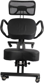 Ergonomic Orthopaedic Kneeling Chair with Adjustable Height and Angle, Mesh Backrest for Comfort and Breathability
