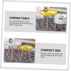 ABOOFAN Nordic Style Small Round Side Table Wooden Mini Sofa End Table for Living Room and Bedroom with Yellow Finish