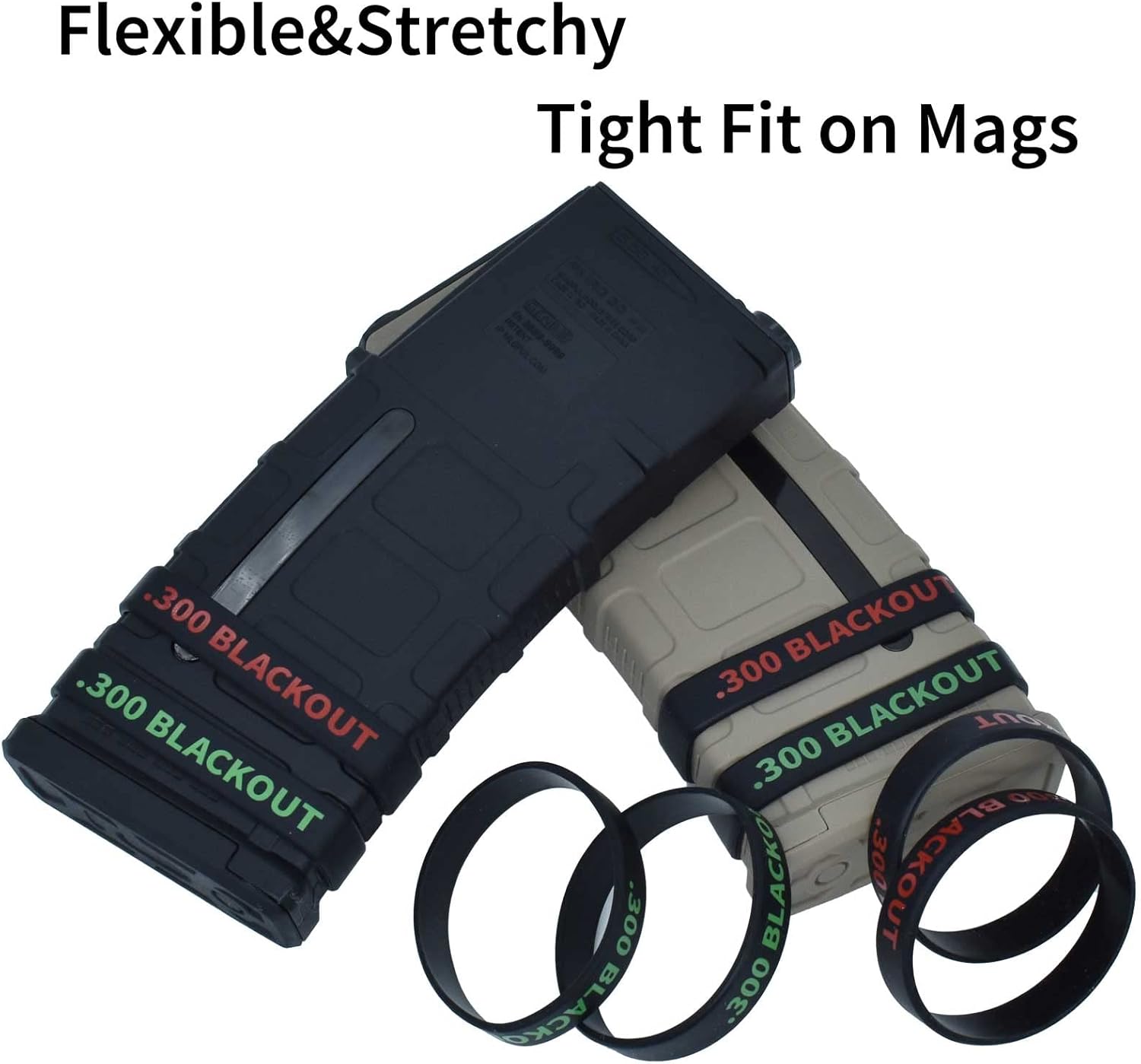 12 Pack Miaozhun .300 Blackout Magazine Marking Bands 300 BLK Magazine Caliber Identification