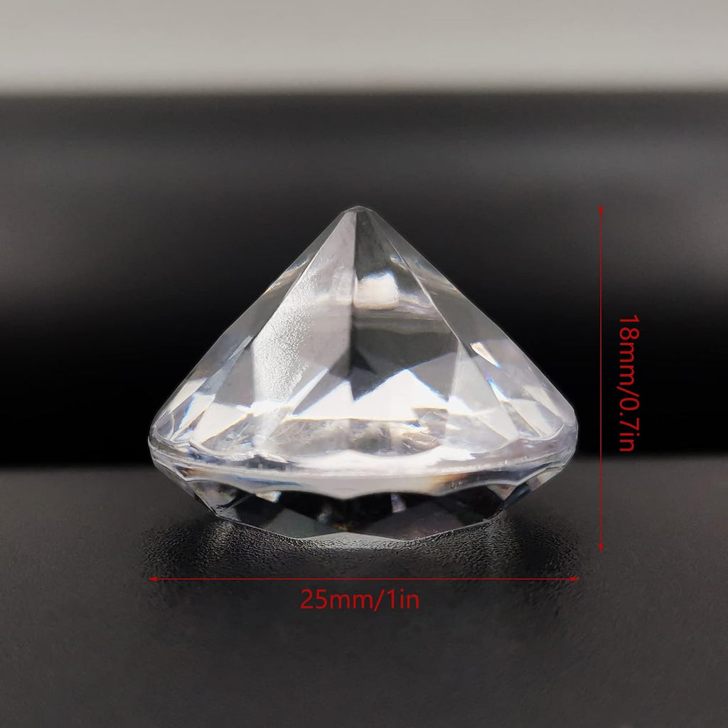 100Pcs Clear Acrylic Diamonds 1 Inch Wedding Table Scatters Gemstones Confetti for Vase Fillers,Floral Decor,Bridal Shower Decorations,Home Centerpieces,Candle Display (Clear)