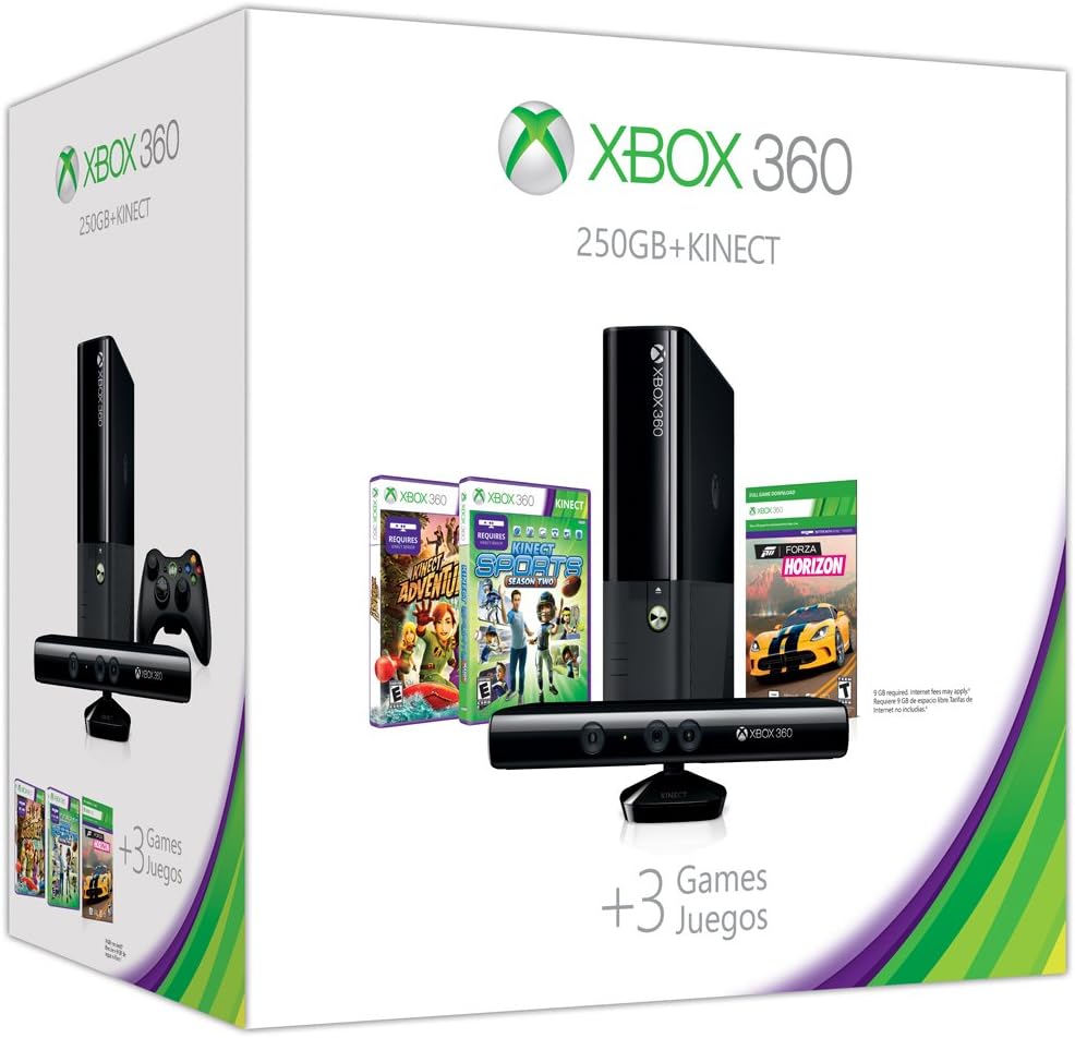 Xbox 360 E 250GB Kinect Holiday Value Bundle (Renewed)