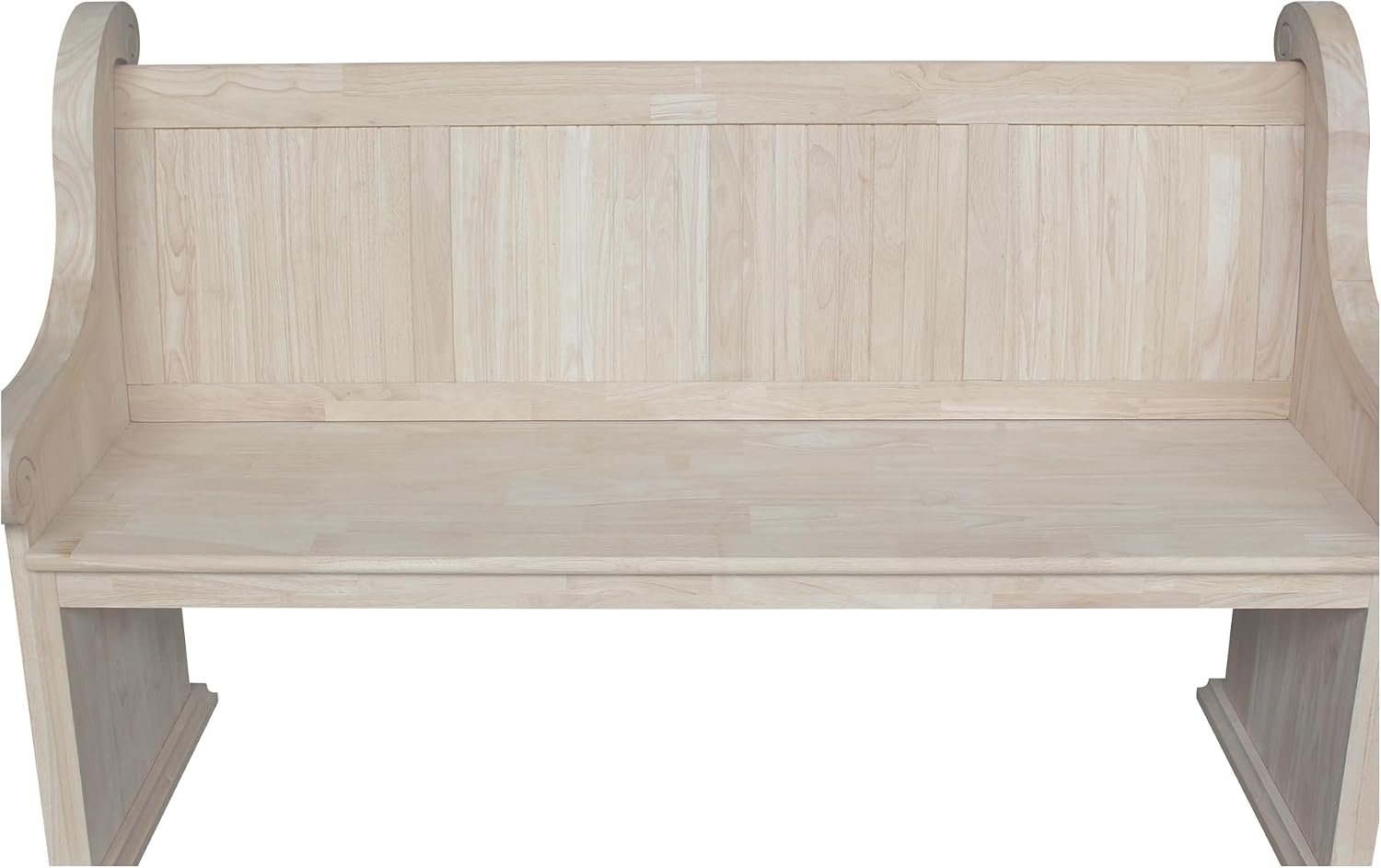 IC International Concepts, Sanctuary Bench, Solid Real Wood, Sturdy Parawood, Entryway/Dining/Living, Spacious Dimensions 58" W x 17.7" D x 18" H, 450 LBS Capacity, Paint/Stain Ready, Unfinished