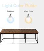 Homepop Home Decor | Large Upholstered Bench | Bench Ottoman with Storage for Living Room & Bedroom | Decorative Home Furniture (Light Brown PU Leather)