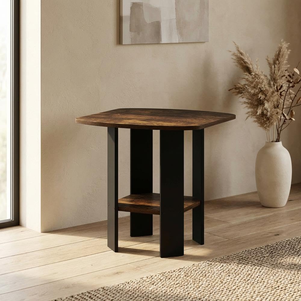 Furnifact Amber Pine Side Table with Elegant Finish, Modern Design, Durable Construction, Perfect for Accent and Living Room, Stylish Home Decor