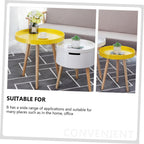 Nordic Style Mini Round Tea Table Small Yellow Sofa Side Table for Living Room Balcony and Bedroom