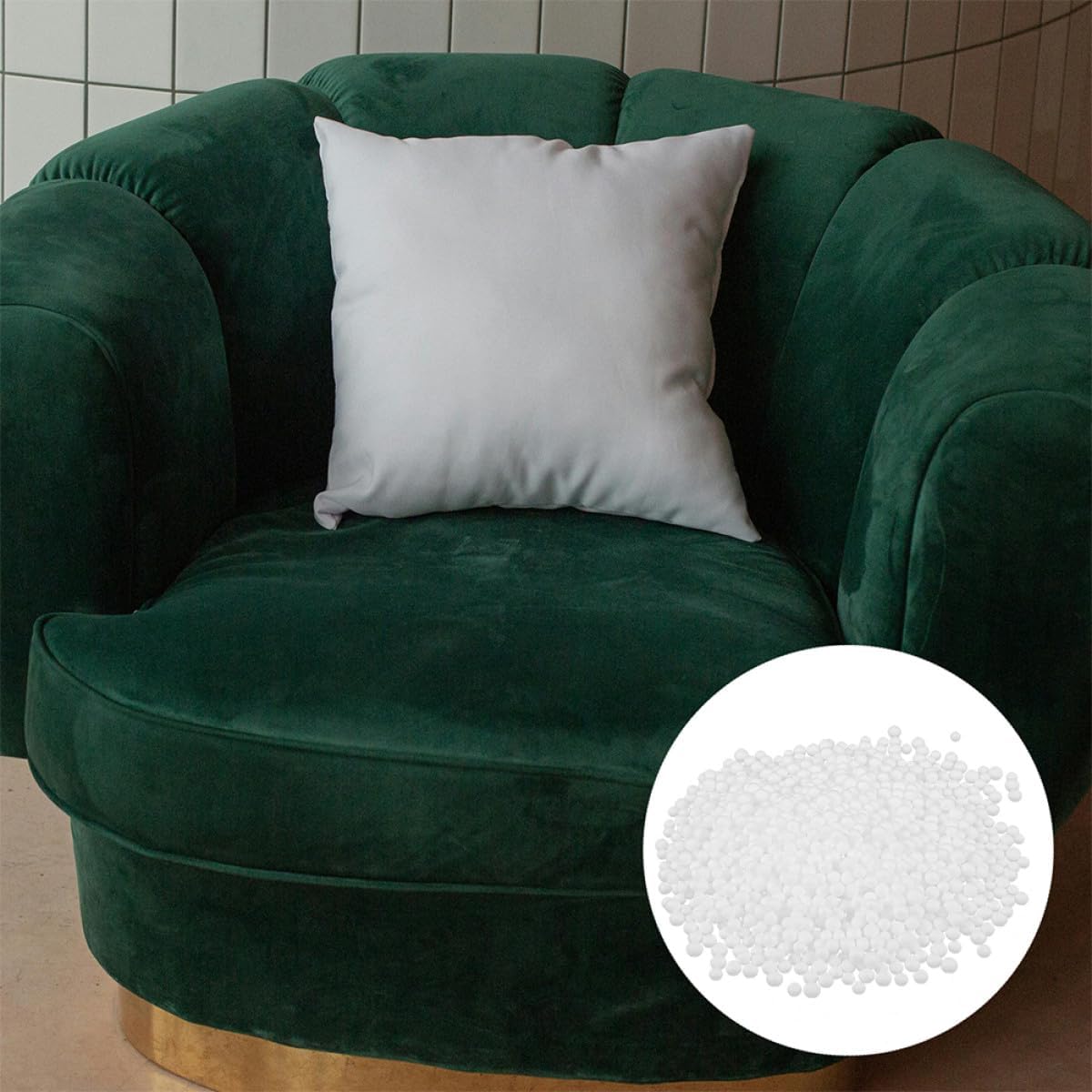 Uonlytech Bean Bag Filler Foam Beads 3-5Mm Epp Particles for Sofa and Pillow Filling, Lightweight Decorative Balls for Dog Beds and Bean Bag Chairs, Half-Pound Pack for Home Use