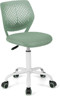 DORTALA Desk Chair for Teen, Kids Armless Swivel Small Cute Low-Back Mesh Office Chair Comfy with Adjustable Height, Lumbar Support, Ergonomic Computer Study Chair in Home Bedroom School (Sage Green)